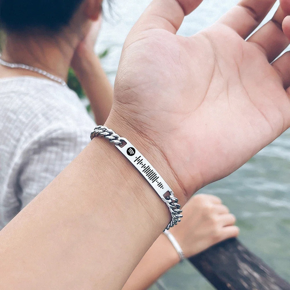 Kişiye Özel Çift Spotify Bileklik